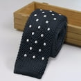 thumbnail image 3 of Ticikt Men's Solid Color Knit Tie Smart Formal Cotton Necktie Flat Bottom, 3 of 4