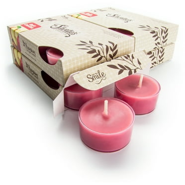 Apples & Cinnamon Tealight Candles Bulk Pack - 24 Dark Red Premium Scented Tea Lights - Natural Oils - Shortie's Candle Company