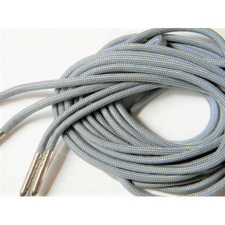 

36 Inch 91 cm Smoke Grey 550 Paracord with Silver Steel Tips; Strongest boot laces Available-Hand made to order! (2 Pair Pack)