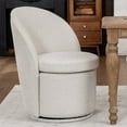 thumbnail image 2 of Kidol & Shellder Modern Swivel Accent Chair with Solid Wood Frame & Boucle Fabric Multi-Use Dining Chair, Vanity Makeup Seat - Easy Assembly Upholstered Chair, Beige, 2 of 6