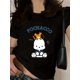 thumbnail image 1 of Pochacco Cute Cartoon Graphic Women's T-Shirt - Soft Polyester Blend, Round Neck, Short Sleeve, Playful Dog Design with Hearts & Stars, Perfect for Spring/Summer Casual Wear, Dog Tshirt tee top, 1 of 7