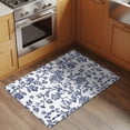 thumbnail image 3 of 2x3 Door Mat Rug, Blue Flower Non-Skid Rubber Backing Large Rectangle Rugs - Living Room Bedroom Home Office, Spring Leaf Vintage Farmhouse Boho Plant Indoor Floor Mat Carpets Washable Rug, 3 of 9