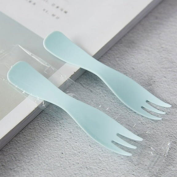 Set of 20 Blue Small Plastic Disposable Dessert Tableware Cutlery Forks