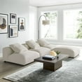 thumbnail image 3 of Modway Solace 4-Piece Modular Upholstered Fabric Sectional Sofa in Salt, 3 of 10