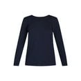 thumbnail image 6 of Time and Tru Women's Cotton Crewneck Tee with Long Sleeves, Single and 3 Pack, Sizes XS-XXXL, 6 of 7