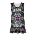 thumbnail image 3 of Gibobby Camiseta sin mangas con cuello en V y estampado de flores con costuras de encaje de verano para mujer(Morado,G), 3 of 5