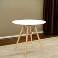 thumbnail image 6 of 30" White And Natural Manufactured Wood And Solid Wood Dining Table, 6 of 6