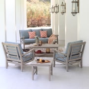 Abbington Teak Patio Coffee Table, Weathered Gray