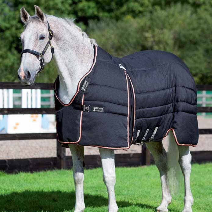 Rambo Optimo Stable Blanket (400g Heavy) Closeout, Black (Orange/Tan