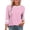 Pink, variant on Swuxness Women 3/4 Sleeve Casual Shirts, Spring and Summer Tops, Ladies Crew Neck Print Comfortable Fashion Loose Pullover Blouse Green, XXXL