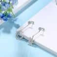 thumbnail image 6 of Juwaliy 925 Sterling Silver Asymmetric Moon Star Dangle Drop Earrings Dangle Blue Crystal Jewelry Christmas Valentine's Day Gift for Women Mother Wife, 6 of 8