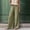Khaki, variant on Dianli Solid Long Wide Leg Pants Linen Outfit Free Shipping Women's Summer Solid Elastic Waist Cotton Linen Casual Wide Leg Pants Black M