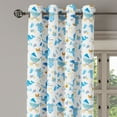 thumbnail image 3 of Ambesonne Cartoon Grommet Curtain, Stork Carrying an Elephant, 50" x 63", Amber Black Blue, 3 of 6