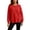 Red, variant on Jalioing Women's Casual Pullover Shirts Oversized Long Sleeve Side Slit Sweatshirts Solid Fashion Crew Neck Tops