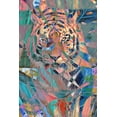 thumbnail image 2 of Kimberly, Allen 13x18 Black Ornate Wood Framed with Double Matting Museum Art Print Titled - Colorful Tiger, 2 of 4