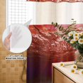 thumbnail image 3 of No Hook Shower Curtain, Red Ocean Waves Shower Curtains for Bathroom with See Through Top Window, Summer Beach Coastal Abstract Waterproof & Washable Bath Curtain 60"x72", 3 of 9