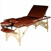 Sivan Health and Fitness Three Fold Reiki Portable Massage Table and Carrying Case, Chocolate