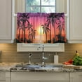 thumbnail image 5 of Palm Tree Kitchen Curtains 2 Panels UV Protected Tier Curtains, Half Window Curtains Kitchen Tiers for Guest Room Bathroom Sink Laundry Room Basement,36 x 27 Inch, 5 of 7
