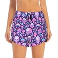 thumbnail image 4 of Lsque Skull Rainbow Mushroom Printed Women's Running Shorts with Liner Pockets,Elastic Quick Dry Workout Athletic Gym Yoga Shorts,Womens High Waist Shorts-X-Large, 4 of 9