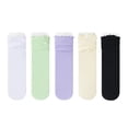 thumbnail image 4 of LckLvx 5 Pairs Socks for Boys Girls Stretchy Ruffle Ankle Socks Daily Casual Wear 6-14 Years, 4 of 6