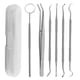 thumbnail image 1 of 6pcs Stainless Steel Dental Tools Kit With Case Dental Mirror Pick Teeth Scraper Cleaner Plaque Tartar Remover Oral Care Dentist Tools, 1 of 5
