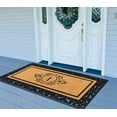 thumbnail image 6 of A1HC Natural Coir and Rubber Black Paisley Hand-Flocked Monogrammed Doormat, 30"x60", Durable Low Profile Heavy Duty Outdoor Front Door Mat, 6 of 8