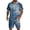 Blue, variant on Mens Vintage Shirt and Shorts Set Retro Print Button Up Camp Collar Top with Elastic Waist Shorts Casual Summer Beach Outfit