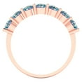 thumbnail image 5 of 1.19 ctw Wedding Band for Women - 14K Rose Gold Blue Moissanite Stackable Eternity Ring, 5 of 6