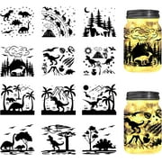 1 set 12 style Silhouette Paper for Lighting Decoration Paper Cut Light box Rectangle Dinosaur Pattern 90x100mm 12pcs/set