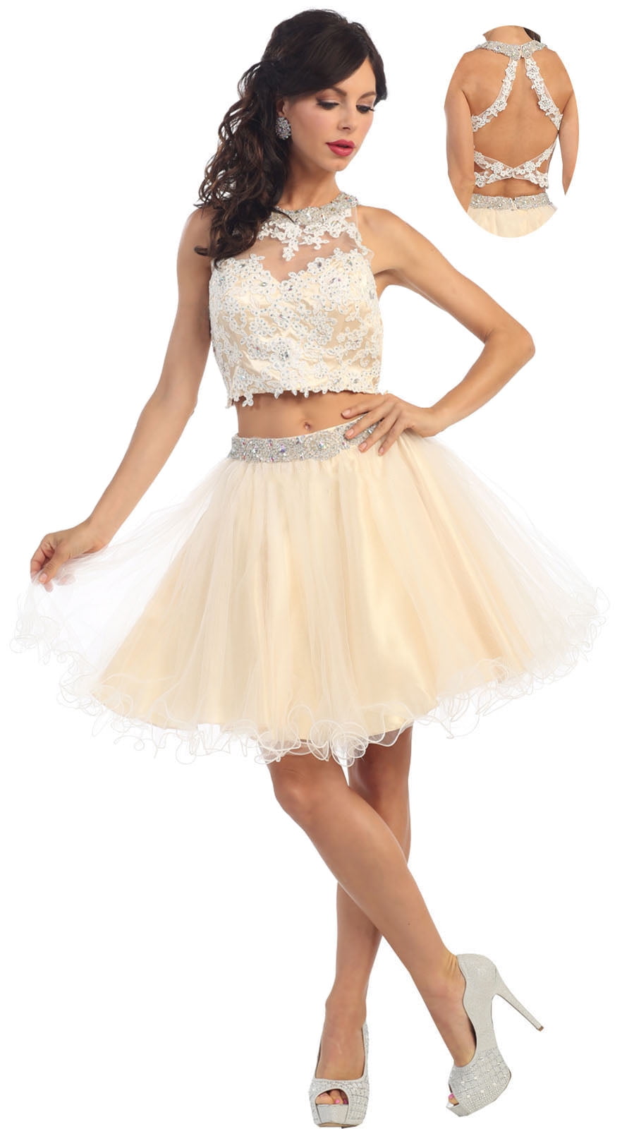 TWO PIECE SEMI FORMAL DANCE DRESS