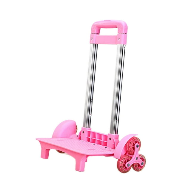 Tachiuwa Chariot Pliable Chariot à Bagages avec Roues, Chariot d'Escalade à 6 Roues Chariot Pliant à Main Chariot à Roulettes pour Voyageurs Enfants Rose