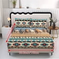 thumbnail image 2 of COEQINE Sheet Set Queen Size Fitted Sheet Cozy Wrinkle Free Fade Resistant Bedding Set for Women Men, Deep Pockets Home Decor for Queen Size Bed, Southwest American Tribal Horse, 2 of 5