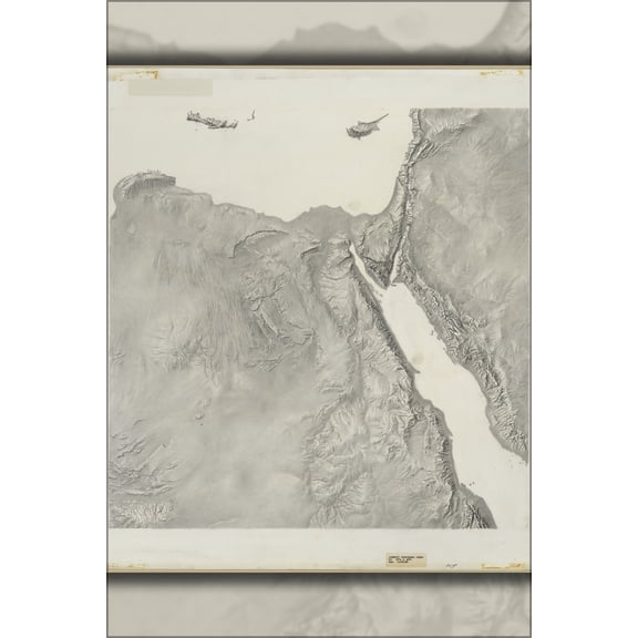 24"x36" Gallery Poster, cia terrain map of Egypt Regional