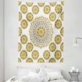 thumbnail image 1 of Gold Mandala Tapestry, Ancient Circle Mandala Pattern Butterflies Leaves Natural Composition, Wall Hanging for Bedroom Living Room Dorm Decor, 60W X 80L Inches, Gold Cream Brown, by Ambesonne, 1 of 2