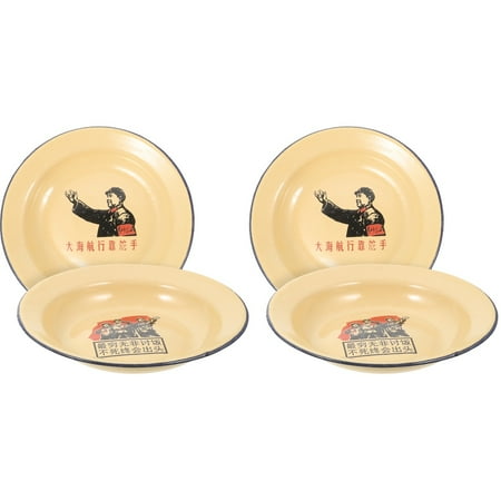 

BESTONZON 4 pcs Retro Enamelware Appetizer Serving Trays Appetizer Trays Mini Plates For Appetizers