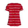 thumbnail image 6 of Short Sleeve Womens Tops Cotton Womens Summer Tops Dressy Casual Fitted Striped Tunic Tops for Women Plus Size Blouses for Women Business Casual, 6 of 7