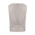 thumbnail image 3 of Ovticza Womens Cotton Linen Vest Casual Loose V Neck Sleeveless Vests Jacket light gray 2XL, 3 of 4