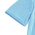 thumbnail image 3 of ShomPort Men's Casual Sleepwear Knitted Ribbed Turn Down Button Shirt Drawstring Breathable Shorts Solid Color Comfy Nightwear Set, 3 of 8