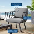 thumbnail image 3 of Modway Riverside Outdoor Patio Aluminum Armchair in Gray/Charcoal, 3 of 7