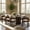 Walnut Finish + Beige Fabric, variant on Christopher Knight Home Mid Century 9-Piece Dining Set, Wood Table with Upholstered Chairs for 8, Espresso
