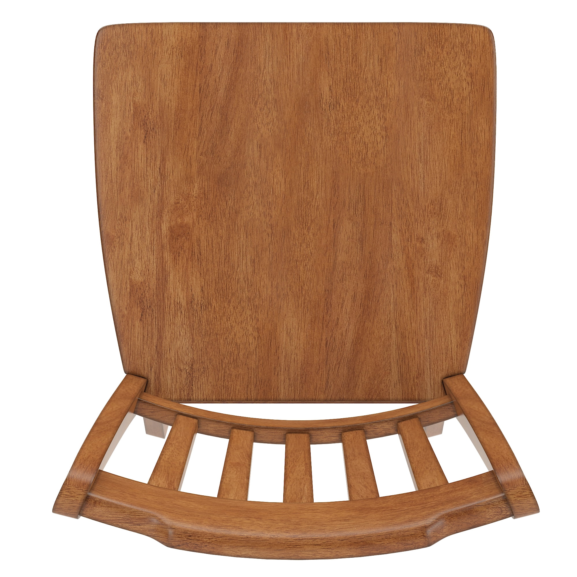 Weston Home Farmhouse Vintage Slat Back Solid Wood Counter Height Chair, Set of 2, Oak