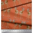 thumbnail image 2 of Soimoi Crepe Silk Fabric Deer Animal Printed Fabric 1 Yard 42 Inch Wide, 2 of 3