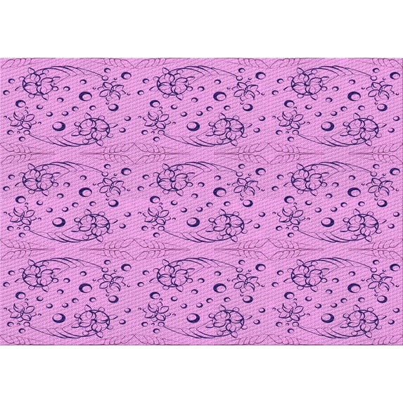 Ahgly Company Indoor Rectangle Patterned Violet Purple Area Rugs, 8' x 12'
