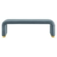 thumbnail image 4 of Modway Koda 60" Performance Velvet Waterfall Long Bench in Brass Cadet Blue, 4 of 9