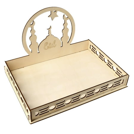 

Yrtoes Wooden Artistic Eid Mubarak Party Serving Tableware Tray Display Wood Decoration Sales Today Clearance