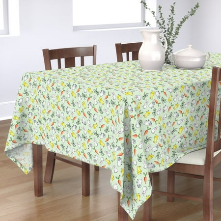 

Cotton Sateen Tablecloth 70 x 108 - Easter Animals Sheep Kids Spring Home Watercolor Print Custom Table Linens by Spoonflower