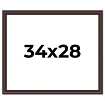 34x28 Frame Brown Round Mahogany Solid Wood Picture Frame | 1.625 Inch Moulding Width | with UV