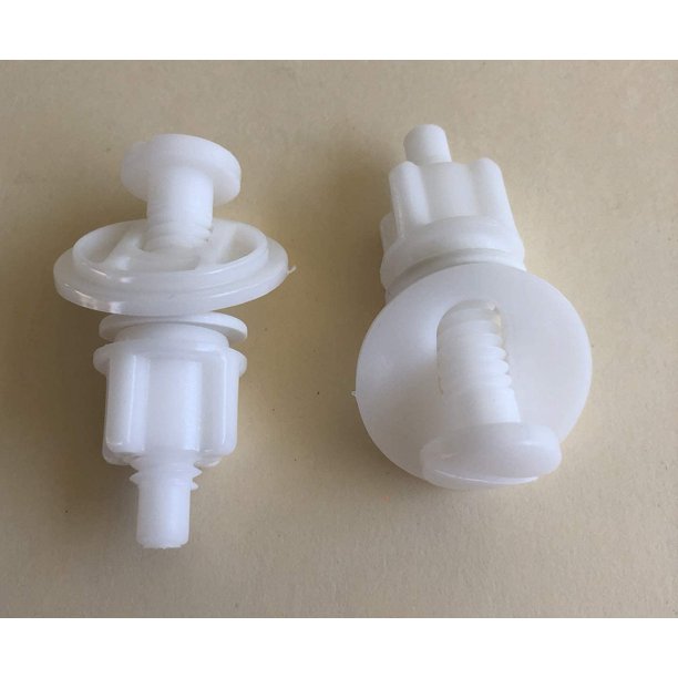 2Pack Universal White Nylon Plastic 2.25 Inch Toilet Seat Hinge Bolts