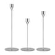 thumbnail image 5 of Juego de 3 portavelas para velas cónicas, portavelas decorativo para bodas, cenas, fiestas, se adapta a velas de 3/4 pulgadas de grosor y velas LED Plata Soledad Portavelas cónicos, 5 of 10