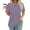New/Purple, variant on Otvok Womens New Short Sleeve Round Neck Pullover Chest Pleated Striped Print Tops